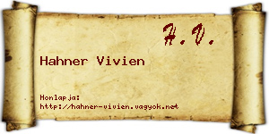 Hahner Vivien névjegykártya